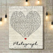 Photograph Ed Sheeran Script Heart Song Lyric Art Print - Canvas Print Wall Art Home Decor