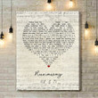 Galantis Runaway (U & I) Script Heart Song Lyric Art Print - Canvas Print Wall Art Home Decor