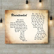 Muse Unintended Man Lady Couple Song Lyric Art Print - Canvas Print Wall Art Home Decor