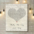 Janet Jackson That's The Way Love Goes Script Heart Song Lyric Art Print - Canvas Print Wall Art Home Decor