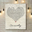 Palaye Royale Anxiety Script Heart Song Lyric Art Print - Canvas Print Wall Art Home Decor
