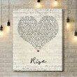 Katy Perry Rise Script Heart Song Lyric Art Print - Canvas Print Wall Art Home Decor