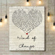 Scorpions Wind Of Change Script Heart Song Lyric Art Print - Canvas Print Wall Art Home Decor