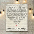 Seven Wonders Fleetwood Mac Script Heart Song Lyric Art Print - Canvas Print Wall Art Home Decor