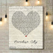 Guns N' Roses Paradise City Script Heart Song Lyric Art Print - Canvas Print Wall Art Home Decor