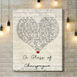 Sailor A Glass Of Champagne Script Heart Song Lyric Art Print - Canvas Print Wall Art Home Decor