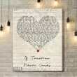 Ronan Keating If Tomorrow Never Comes Script Heart Song Lyric Music Art Print - Canvas Print Wall Art Home Decor