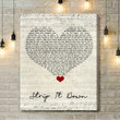 Luke Bryan Strip It Down Script Heart Song Lyric Art Print - Canvas Print Wall Art Home Decor