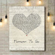 Chase Rice Forever To Go Script Heart Song Lyric Art Print - Canvas Print Wall Art Home Decor