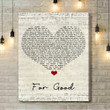 Idina Menzel & Kristin Chenoweth For Good Script Heart Song Lyric Music Art Print - Canvas Print Wall Art Home Decor