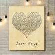 YUNGBLUD Love Song Vintage Heart Song Lyric Art Print - Canvas Print Wall Art Home Decor