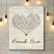 The Osmonds Proud One Script Heart Song Lyric Art Print - Canvas Print Wall Art Home Decor