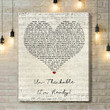 Alicia Keys Un-Thinkable (I'm Ready) Script Heart Song Lyric Art Print - Canvas Print Wall Art Home Decor