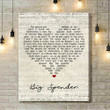 Shirley Bassey Big Spender Script Heart Song Lyric Art Print - Canvas Print Wall Art Home Decor