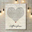 Taylor Swift Afterglow Script Heart Song Lyric Art Print - Canvas Print Wall Art Home Decor