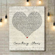 OneRepublic Counting Stars Script Heart Song Lyric Art Print - Canvas Print Wall Art Home Decor