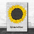 Halsey Clementine Grey Script Sunflower Song Lyric Art Print - Canvas Print Wall Art Home Decor