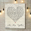 Let's Stay Together Al Green Script Heart Song Lyric Art Print - Canvas Print Wall Art Home Decor