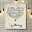 Lucy Spraggan Lightning Script Heart Song Lyric Art Print - Canvas Print Wall Art Home Decor