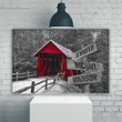 Personalized Valentine's Day Gifts Covered Bridge Black Anniversary Wedding Present - Customized Multi Names Canvas Print Wall Art Home Decor