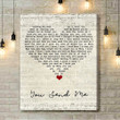 Sam Cooke You Send Me Script Heart Song Lyric Quote Music Art Print - Canvas Print Wall Art Home Decor