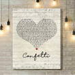 Little Mix Confetti Script Heart Song Lyric Art Print - Canvas Print Wall Art Home Decor