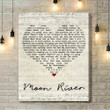 Andy Williams Moon River Script Heart Song Lyric Art Print - Canvas Print Wall Art Home Decor