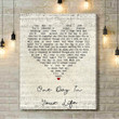Michael Jackson One Day In Your Life Script Heart Song Lyric Art Print - Canvas Print Wall Art Home Decor