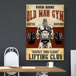 Personalized Old Man Bodybuilding Home Gym Decor Canvas Print Frames Canvas Print Frames Painting  Aeticon Wrapped Canvas 8x10in