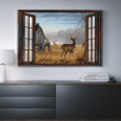 White tailed deer Window Hunting Canvas Print Frames Canvas Print Frames Painting