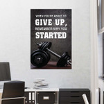 Home Gym Decor Never Give Up Canvas Print Frames Canvas Print Frames Painting