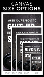 Home Gym Decor Never Give Up Canvas Print Frames Canvas Print Frames Painting