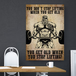 Old Man BodybuildingHome Gym Decor Dont Stop When You Get Old Canvas Print Frames Canvas Print Frames Painting  Aeticon Wrapped Canvas 8x10in