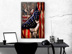 Deer With Flag American Canvas Print Frames Canvas Print Frames Painting