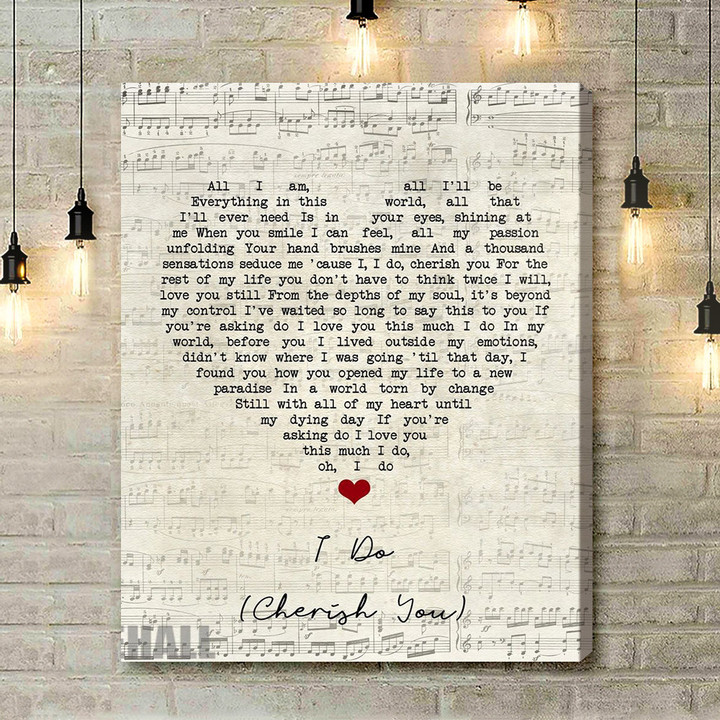 Mark Wills I Do (Cherish You) Script Heart Song Lyric Music Art Print - Canvas Print Wall Art Home Decor