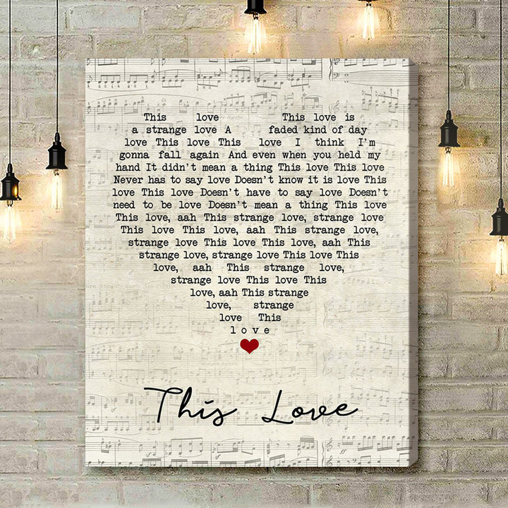 Sarah Brightman This Love Script Heart Song Lyric Art Print - Canvas Print Wall Art Home Decor