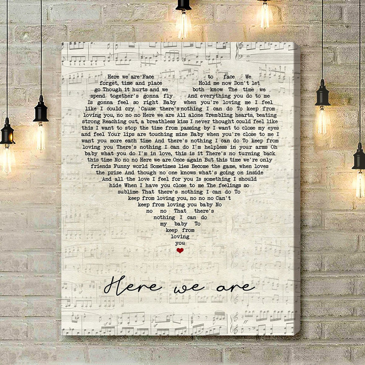 Gloria Estefan Here We Are Script Heart Song Lyric Music Art Print - Canvas Print Wall Art Home Decor
