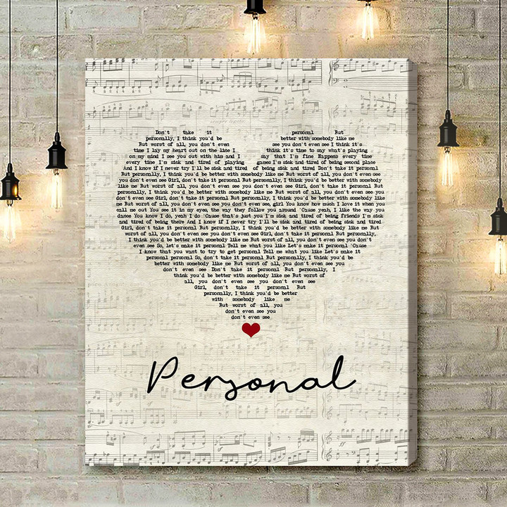 The Vamps Personal Script Heart Song Lyric Art Print - Canvas Print Wall Art Home Decor