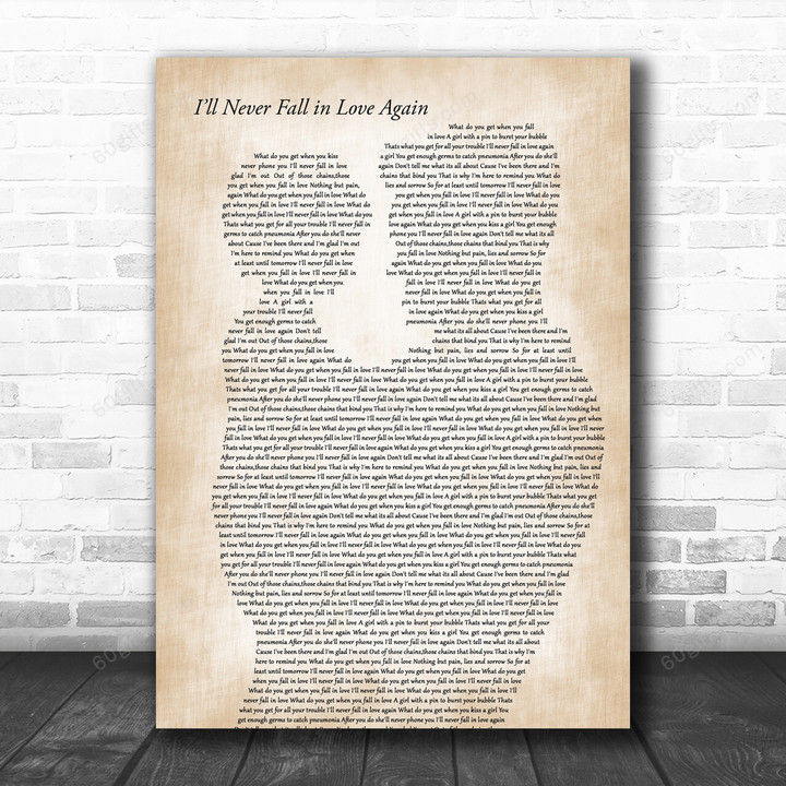 Deacon Blue I?ll Never Fall in Love Again Father & Child Decorative Gift Song Lyric Art Print - Canvas Print Wall Art Home Decor