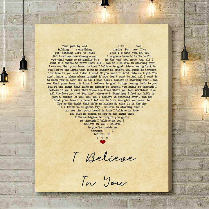 Michael Buble I Believe In You Vintage Heart Song Lyric Music Art Print - Canvas Print Wall Art Home Decor
