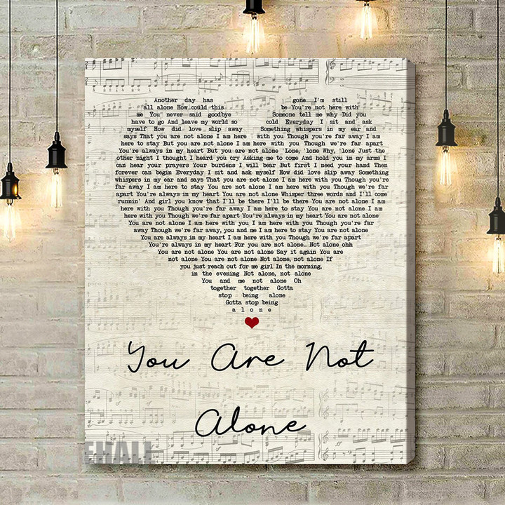 Michael Jackson You Are Not Alone Script Heart Song Lyric Art Print - Canvas Print Wall Art Home Decor