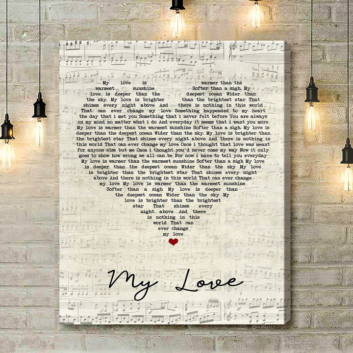 Petula Clark My Love Script Heart Song Lyric Art Print - Canvas Print Wall Art Home Decor