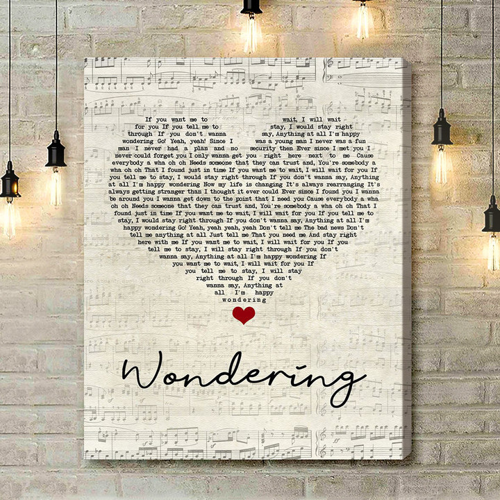 Good Charlotte Wondering Script Heart Song Lyric Art Print - Canvas Print Wall Art Home Decor