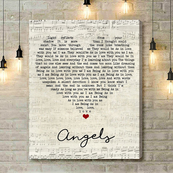 The Xx Angels Script Heart Song Lyric Music Art Print - Canvas Print Wall Art Home Decor