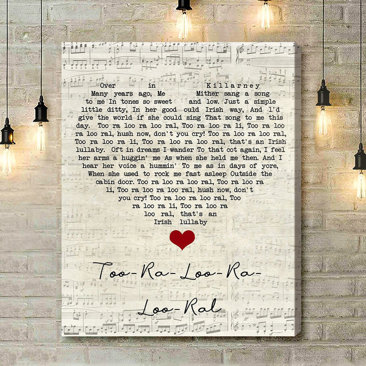 Van Morrison Too-Ra-Loo-Ra-Loo-Ral Script Heart Song Lyric Quote Music Art Print - Canvas Print Wall Art Home Decor