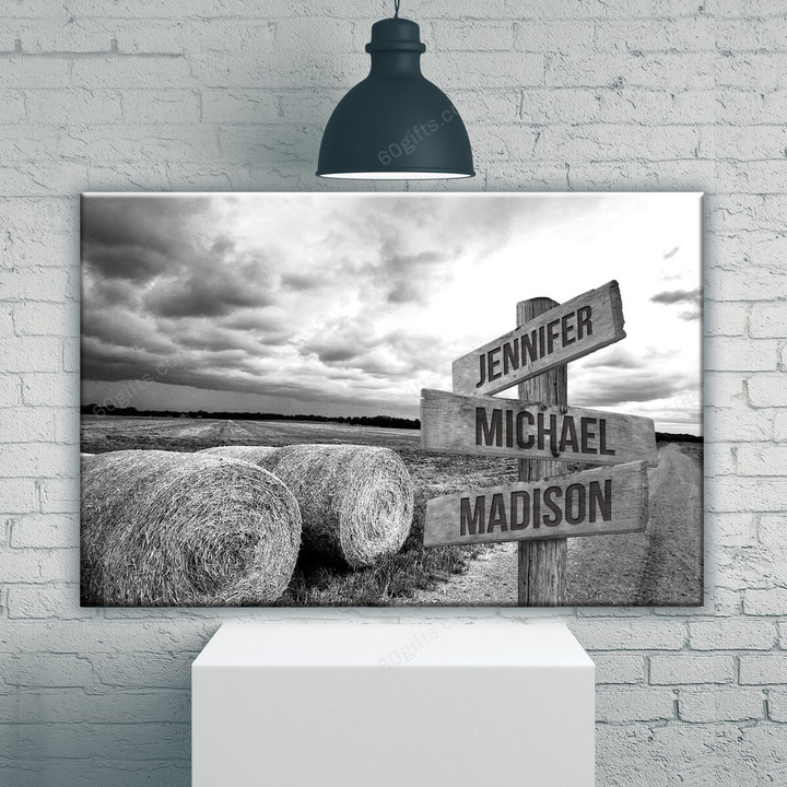 Personalized Valentine's Day Gifts Country Road Anniversary Wedding Present - Customized Multi Names Canvas Print Wall Art Home Decor