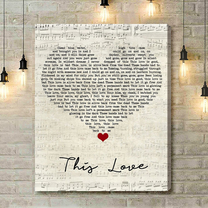 Taylor Swift This Love Script Heart Song Lyric Art Print - Canvas Print Wall Art Home Decor