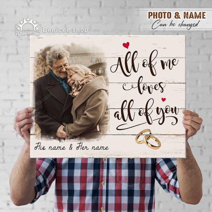 Personalized Photo Valentine's Day Gifts All Of Me Anniversary Wedding Present - Customized Canvas Print Wall Art Home Decor