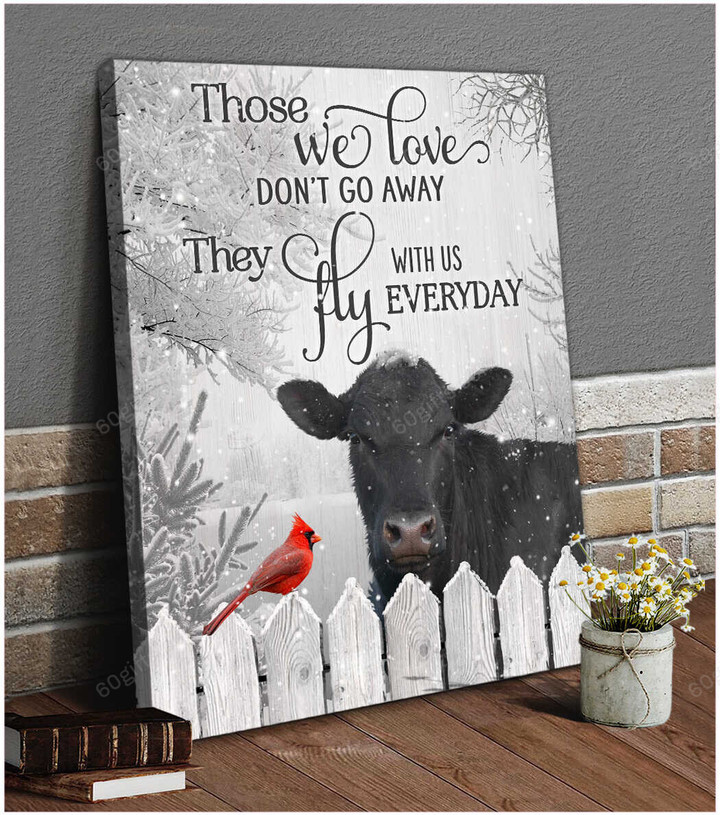 Housewarming Gifts Farmhouse Decor Those We Love - Angus Cow Canvas Print Wall Art Home Decor