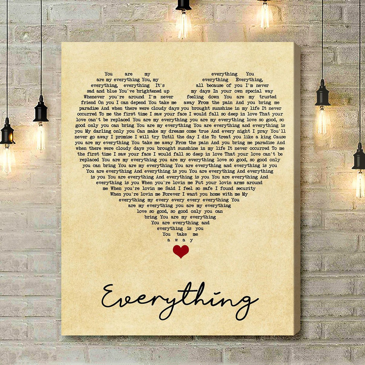 Mary J Blige Everything Vintage Heart Song Lyric Music Art Print - Canvas Print Wall Art Home Decor